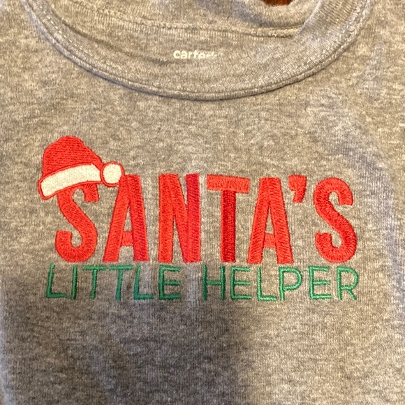 Set of (2) Baby Christmas Outfits Carter’s onesie 9M First Moments Footsie 3M - Picture 12 of 16